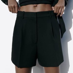 NWOT Zara Pleated High-Waisted Shorts, Size S